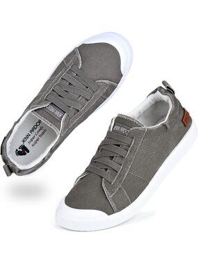 Women Grey Slip-ons Lightweight Loafers Work Flats Fashion Casual Sneaker